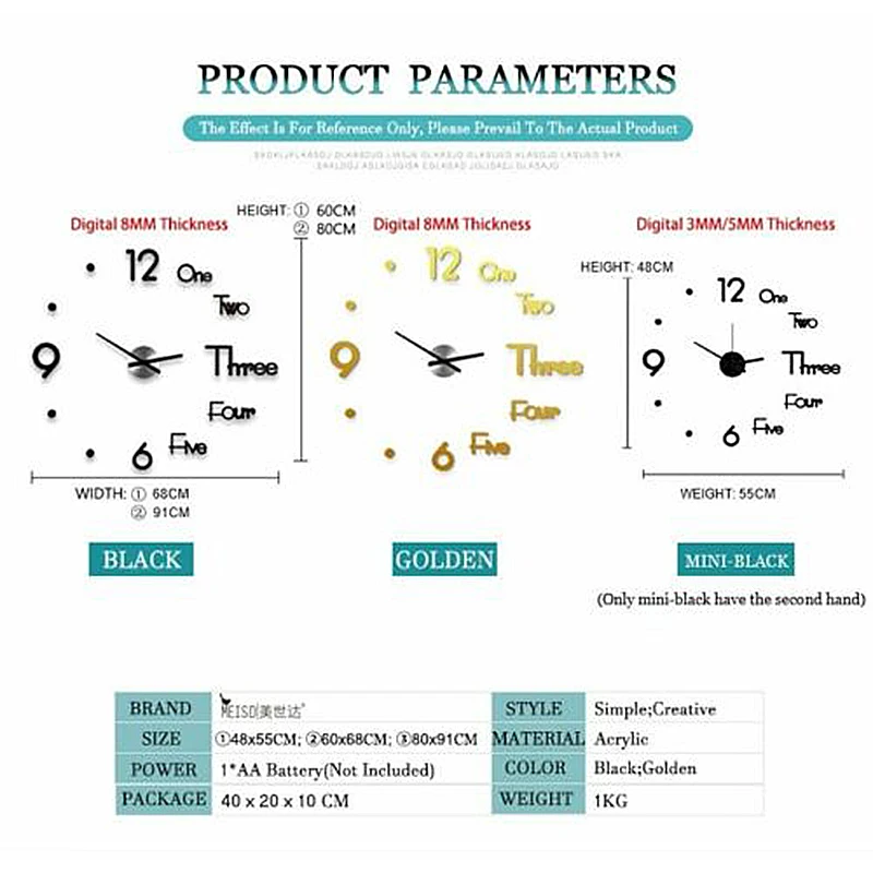 Новинка, высококачественные 3D настенные наклейки, креативная мода, часы для гостиной, большие настенные часы, сделай сам, украшение для дома, акрил+ EVA