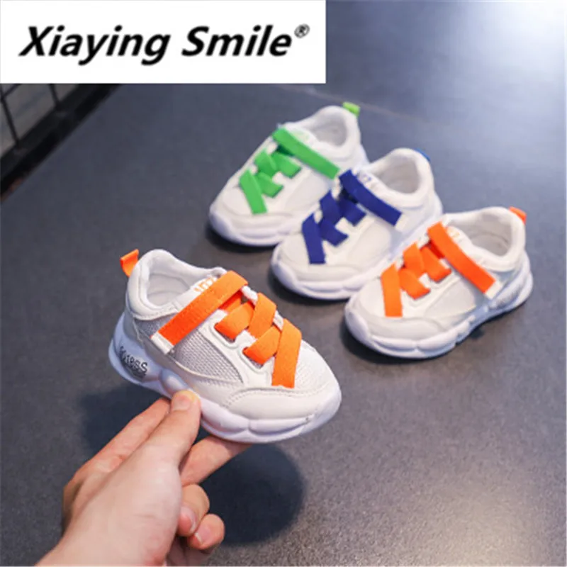 XIaying Smile/Новинка; сезон весна-лето; универсальная сетчатая ткань; дышащая Липучка; толстая подошва; визуально увеличивающая рост Спортивная одежда для студентов; 905