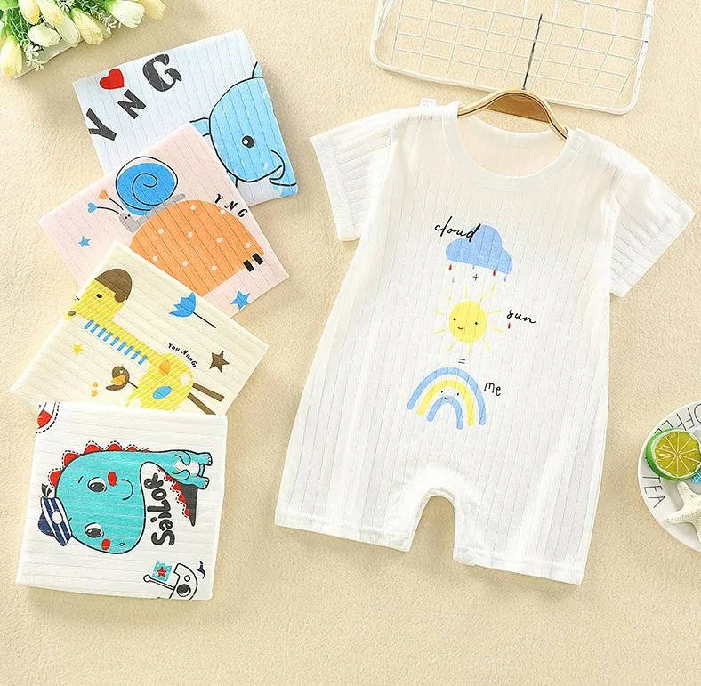 black baby bodysuits	 Cartoon Design Newborn Baby Clothes Boys And Girls Romper Pure Cotton Baby Jumpsuit Summer Short Sleeve Baby Climb Clothing Baby Bodysuits medium