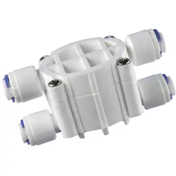 

1/4" OD Tube 4 Way Valve Auto Shut Off Pressure Regulator Aquarium Water Purifier Reverse Osmosis Machine Water Filter Parts