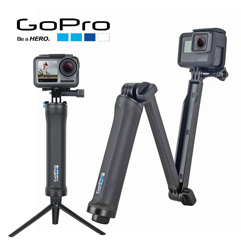 Gopro 3 Way Grip Arm Tripod Extendable Selfie Stick Portable Vlog Selife Stick Tripod Stand For Gopro Hero 8 7 6 5 Gopro Max Sports Action Video Cameras Accessories Aliexpress