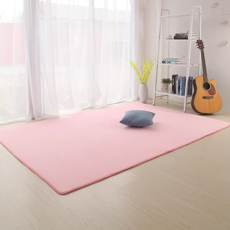 Zeegle коралловый флис большой размер ковер для гостиной Коврик противоскользящий диван стол коврики для спальни прикроватные коврики - Цвет: pink