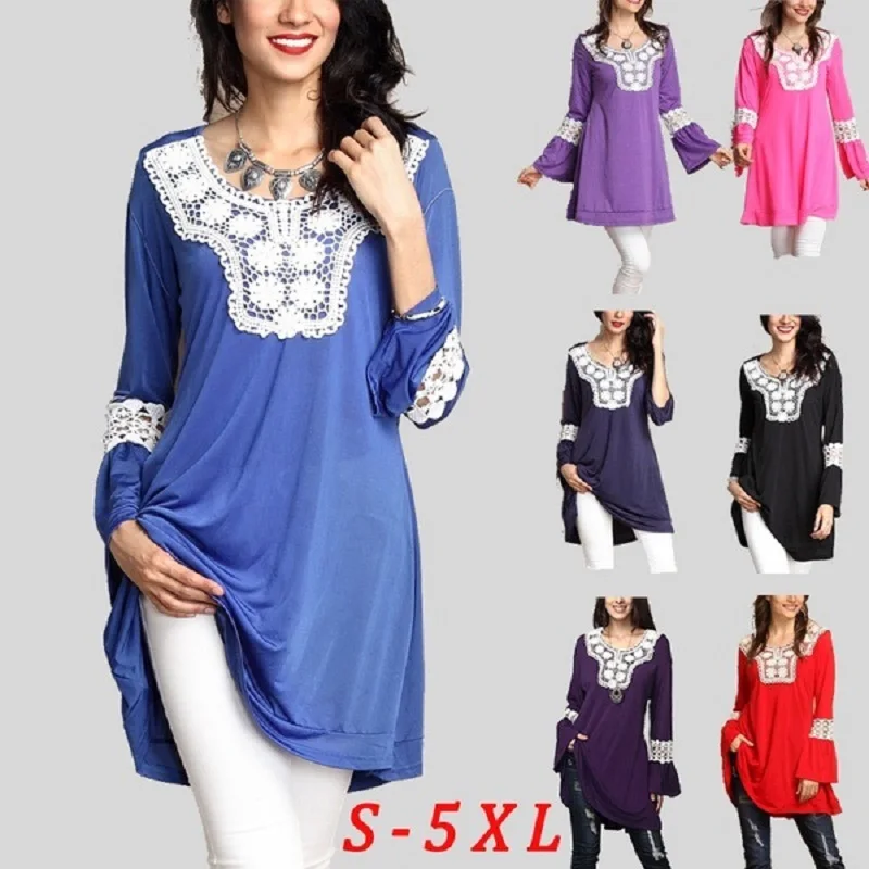 5xl Plus size newest women long T-Shirt cotton sleeve clothes Conjoined shirt fashion style office shirts female lady tops | Женская
