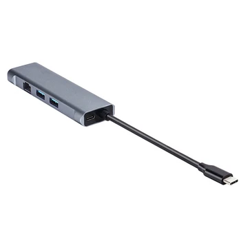 

USB C Hub 6 in 1 Docking Station with 4K HDMI adapter PD Charge USB 3.0 Ports SF/SD Card Reader for Pro