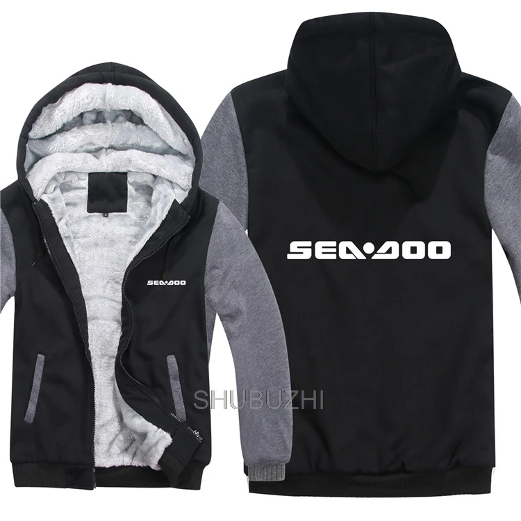same as picture Sea Doo Seadoo Moto толстовки мужские пальто на молнии флисовая утепленная толстовка Sea-Doo пуловер теплое пальто ваш дизайн - Цвет: same as picture