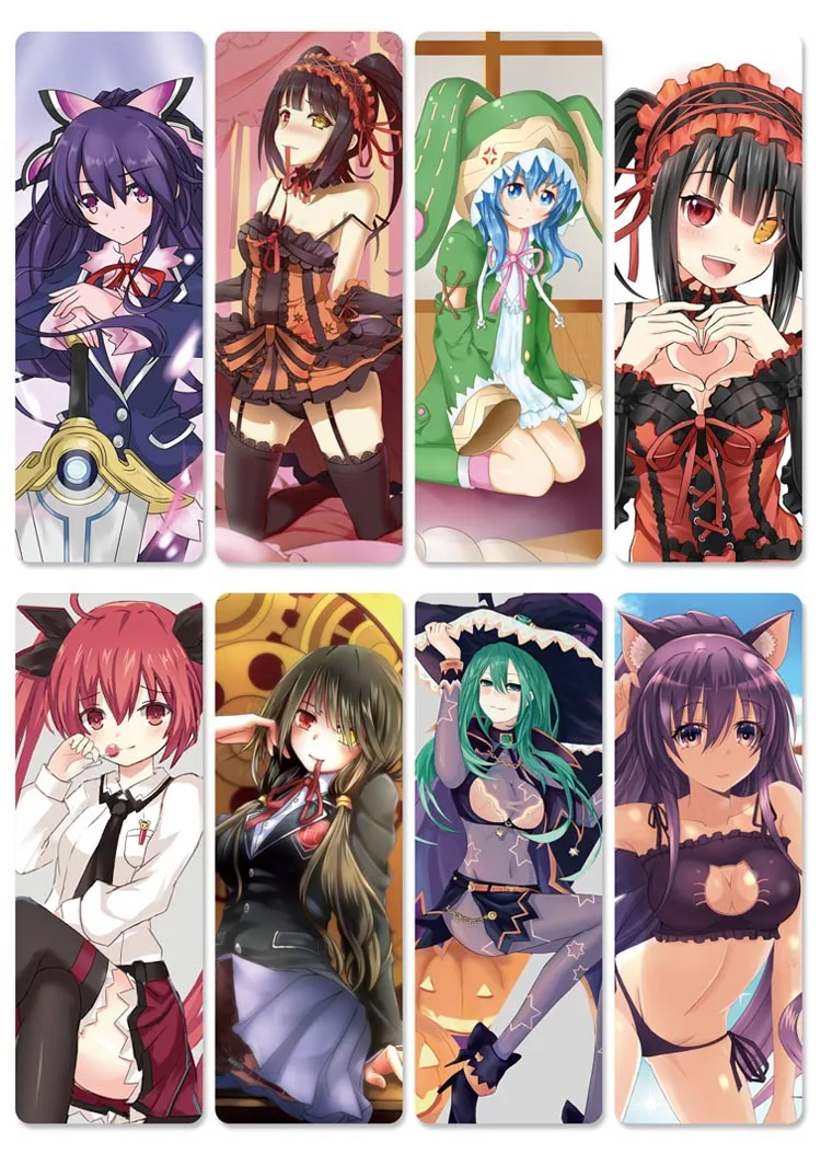 10 sets/lot Anime DATE A LIVE bookmarks for books Itsuka Shido Yatogami Tohka PVC Book mark Office School Accessories Gift