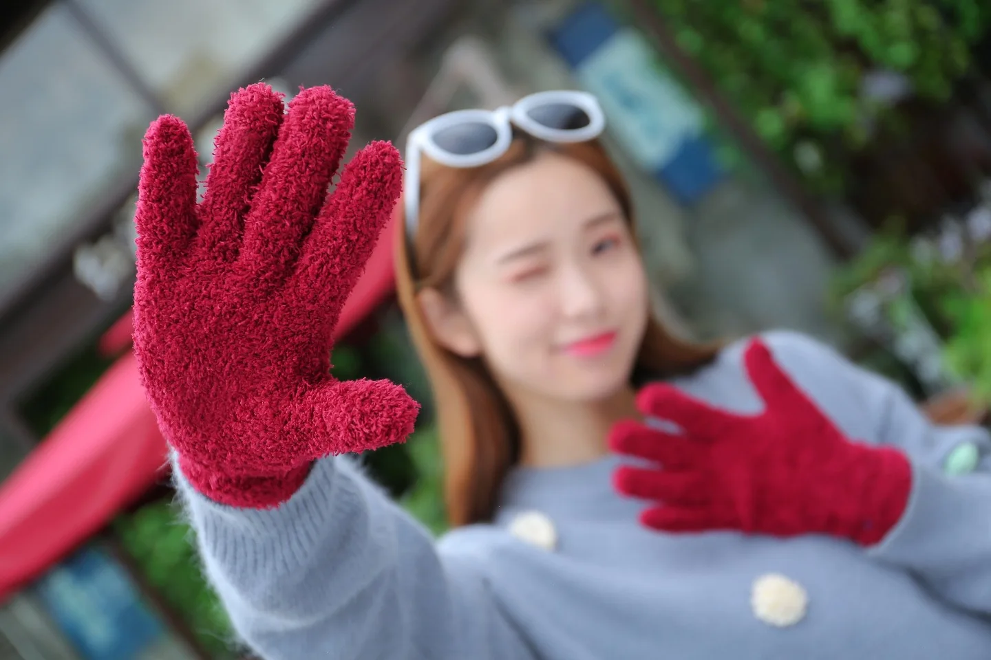 Creative New Style Winter Hot Selling Outdoor Knitted Warm Gloves And Nap Cotton Gloves Magic Gloves Customizable Wholesale