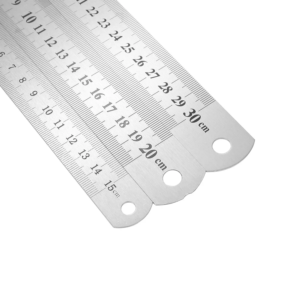 

1pc 15/20/30cm Thicker Stainless Steel Metal Ruler Double Sided Measuring Beads Chain Jewelry Measure