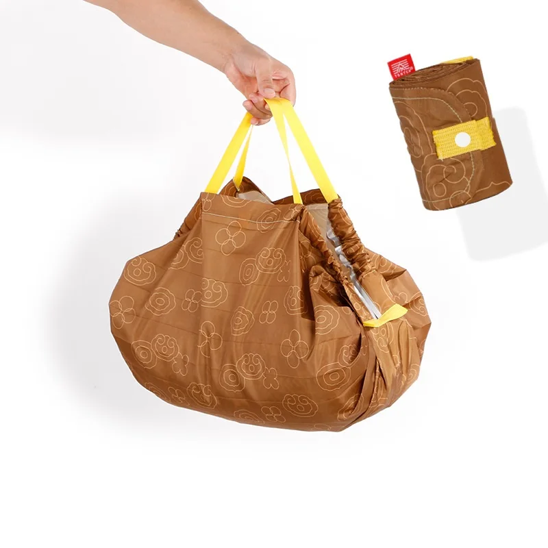 Складная хозяйственная сумка эко торба на Zakupy Bolsas Ecologicas многоразовая сумка для покупок из полиэстера - Цвет: Коричневый