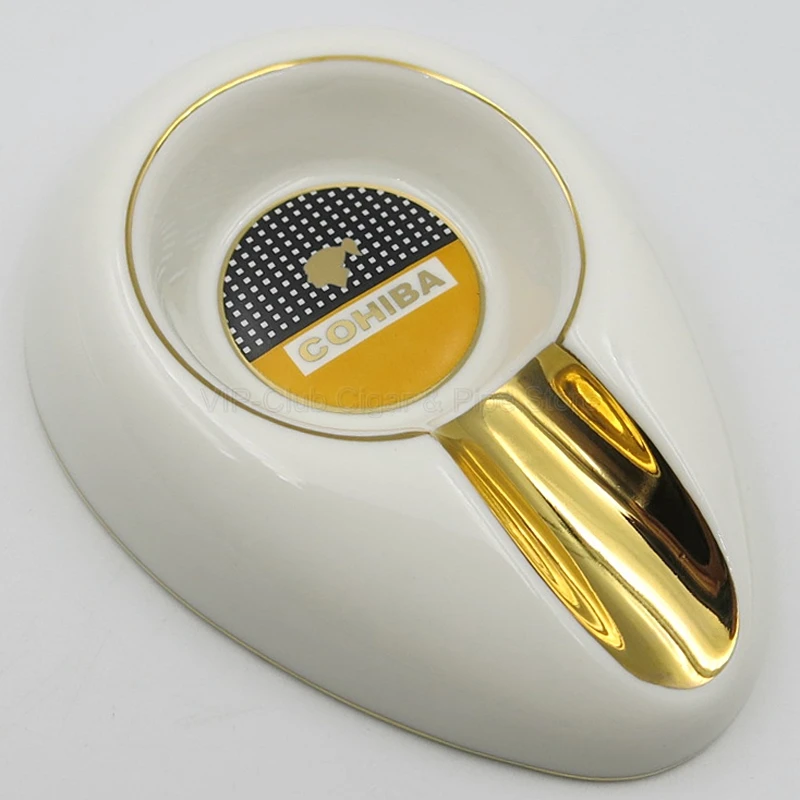 White 1 Пепельница COHIBA, аксессуары, керамическая пепельница для сигар, пепельница, переносная пепельница для сигарет, Подарочная коробка, инструмент для курения - Цвет: White 1