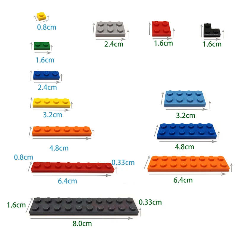 Lego Brick Dimensions 10PCS Bricks 11211 1x2 Single Side With