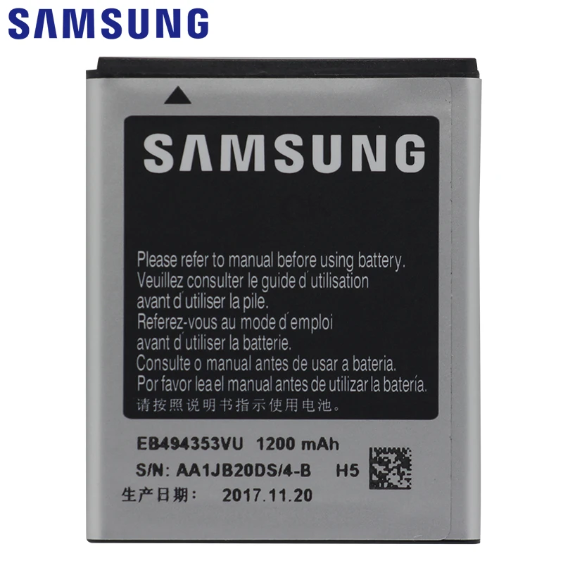 Samsung телефон Батарея EB494353VU 1200 мА-ч для samsung S5330 GT-S5570 i559 S5570 S5232 C6712 S5750 замена батареи