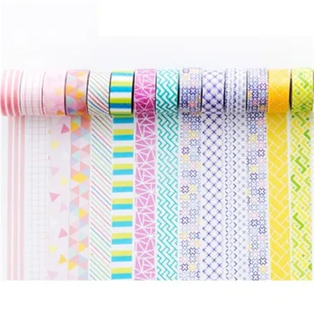 

4pcs Kawaii masking tape Decorative Adhesive Geometry Tape calendar Decor scrapbooking tool Stationery School Office Supplies