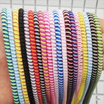 

10Pcs 1.4M Wire Cable Saver Protector USB Charger Data Line Protective Wrap Cable Winder 3 Color in 1 for iPhone