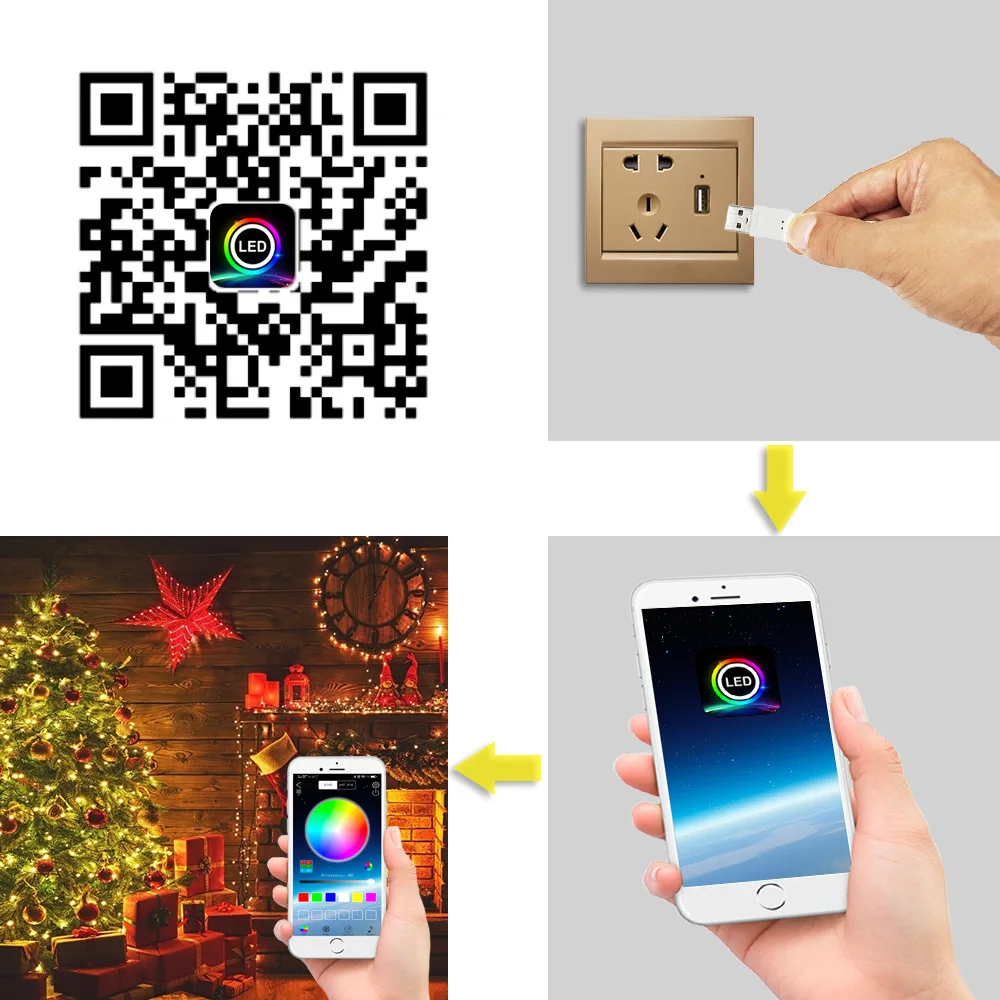 Água de Cobre Luzes de Fadas à Prova Dwaterproof Rgb ao ar Bluetooth String Controle Usb Strip Decoração Natal Livre Led Luz App 6 led string luz app controle usb led