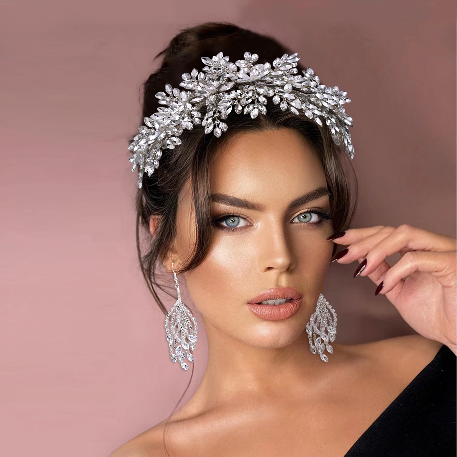 Luxury Rhinestone Tiara Crown Hair Accessory Wedding Headpiece Crystal
