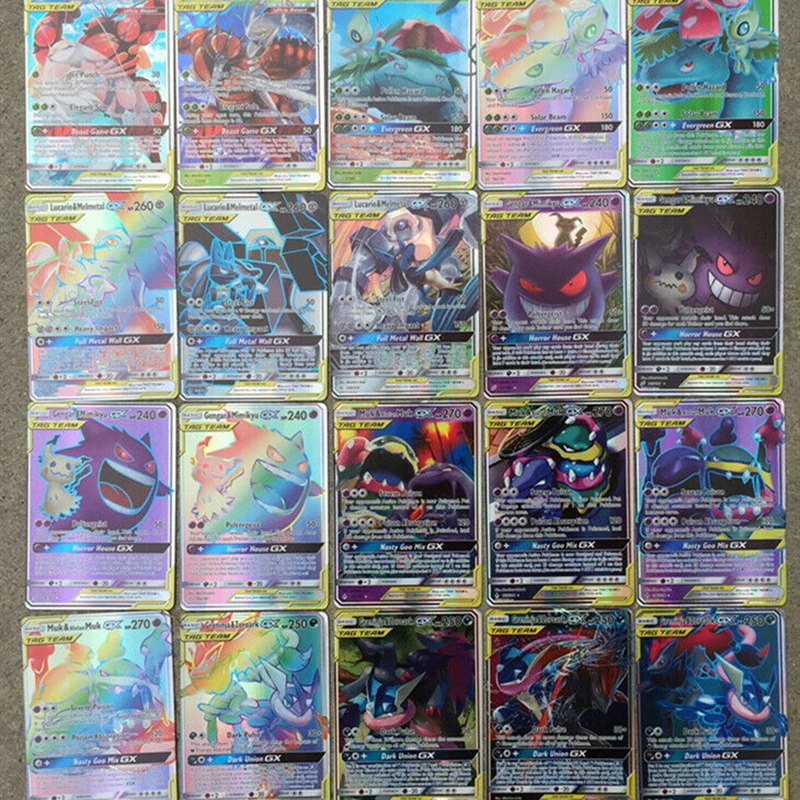 Новинка 100 шт 40TAG TEAM+ 60GX ультра зверь сияющая игра битва карт торговые карты игры для детей игрушки