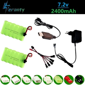 

(SM Plug) Ni-MH 7.2v 2400mah Battery + 7.2v Charger For Rc toy Car Tank Train Robot Boat Gun 5*AA 7.2v Rechargeable Battery Pack