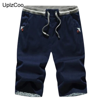 

UplzCoo 2019 Men's Summer Cotton Five Beach Shorts Jogger Thin Men's Casual Solid Sweatpants Men's Fit Street Shorts 4XL FM190