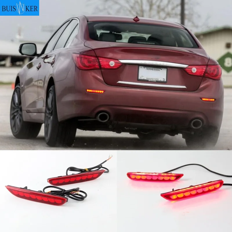 

2-in-1 Functions LED Reflector Lamp Rear Fog Lamp Bumper Light Brake Light For Infiniti Q50 2014 - 2018