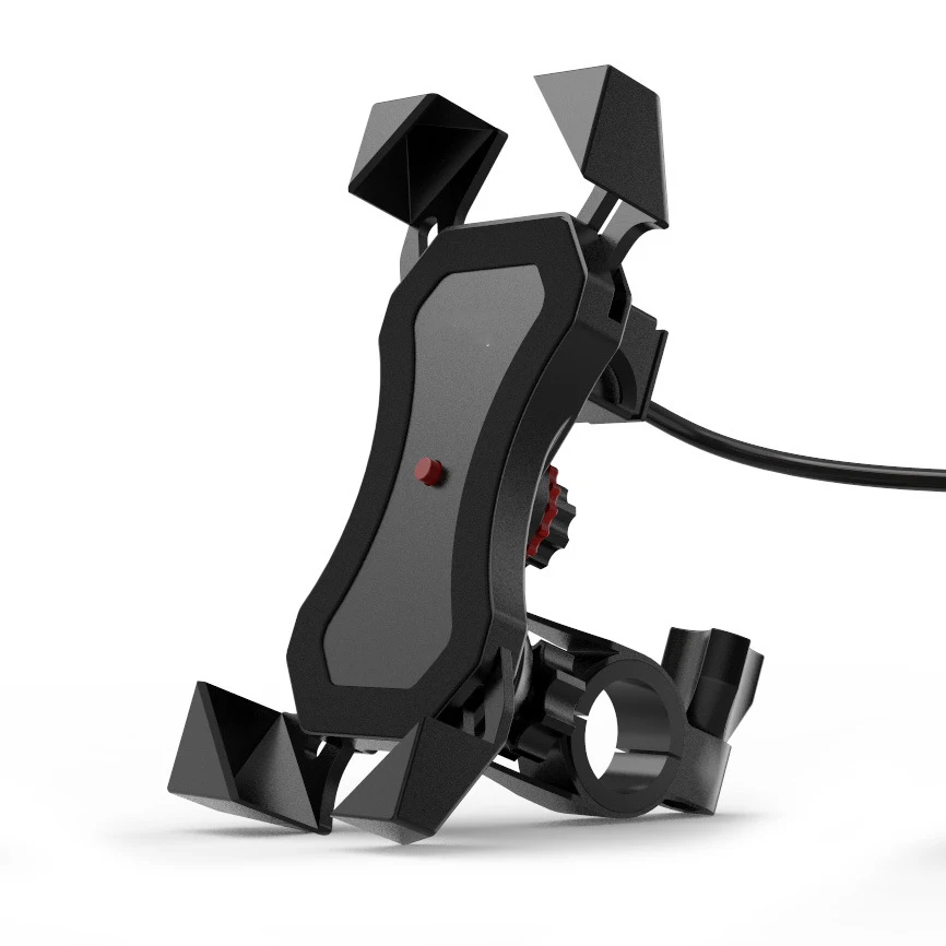 black With charging Поворотное регулируемое крепление для телефона на 360 градусов на руль велосипеда мотоцикла/держатель для зеркала заднего вида - Цвет: black With charging