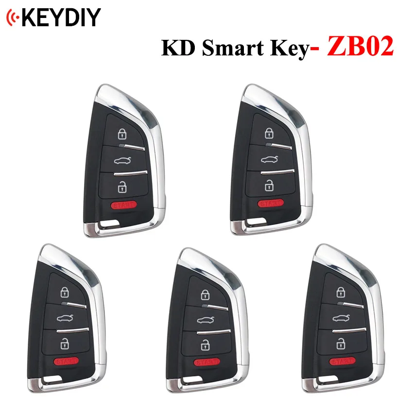 5 шт., KEYDIY универсальный смарт-ключ ZB02-3 ZB02-4 для KD-X2 KD900 мини KD Автомобильный ключ дистанционного замена подходит более 2000 моделей