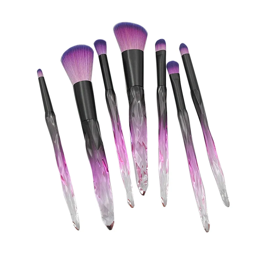 7 шт. набор кистей для макияжа Профессиональный набор для нанесения основы румян теней для век кисти для бровей Хрустальная Алмазная ручка Роскошный набор# B
