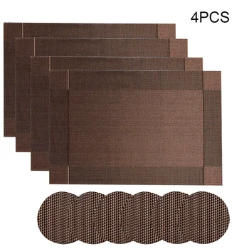

Table Mats Placemats set of 4/6/8/10 Easy to Clean Non-slip Heat Resistant Dining PVC Place Mats for Kitchen and Dining Room