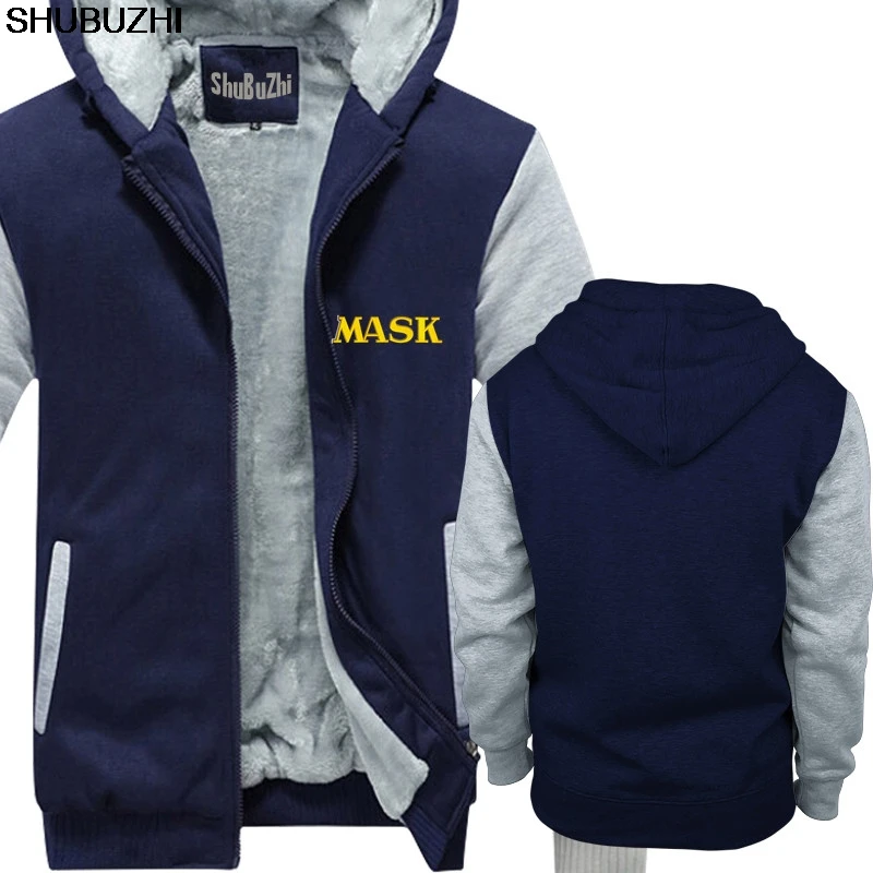 Дропшиппинг M.A.S.K. shubuzhi Мужская толстовка модный стиль Зима хип-хоп хлопок крутые толстые толстовки с длинным рукавом sbz511 - Цвет: navy grey