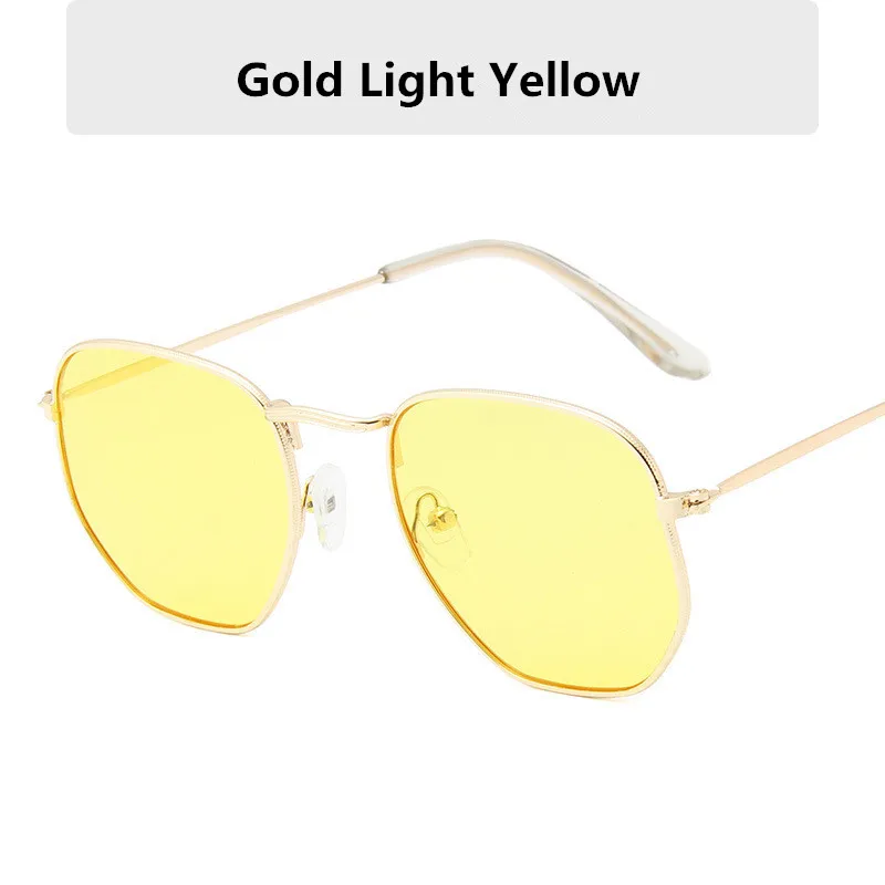 Gold Yellow Kilig шестигранные Солнцезащитные очки женские брендовые дизайнерские маленькие квадратные солнцезащитные очки для мужчин металлическая оправа для вождения рыбалки Солнцезащитные очки женские - Цвет линз: Gold Yellow