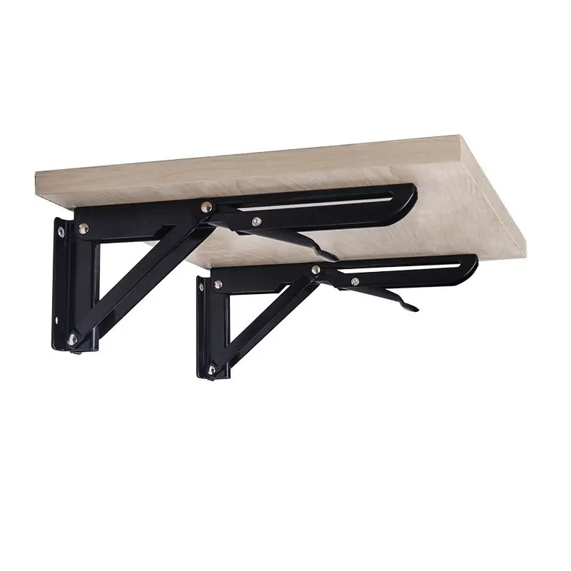 ABSF 2PCS Decorative wall mounted shelf triangle folding foldable metal bearing table support brackets factory,400mm x 150mm
