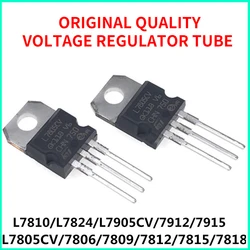 Régulateur Triode à trois bornes, 100% d'origine, L7805cv 7806 L7808 L7809 L7812 L7815 L7905 L7915 TO 220, vente en gros, 10 pièces 