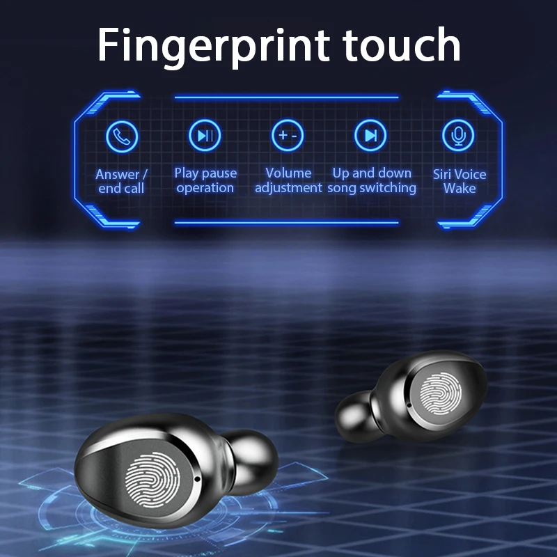 ACCEZZ TWS Bluetooth Earphone True Wireless Stereo Touch Control With Charging Box Power Bank Charger Phone Holder LED Display
