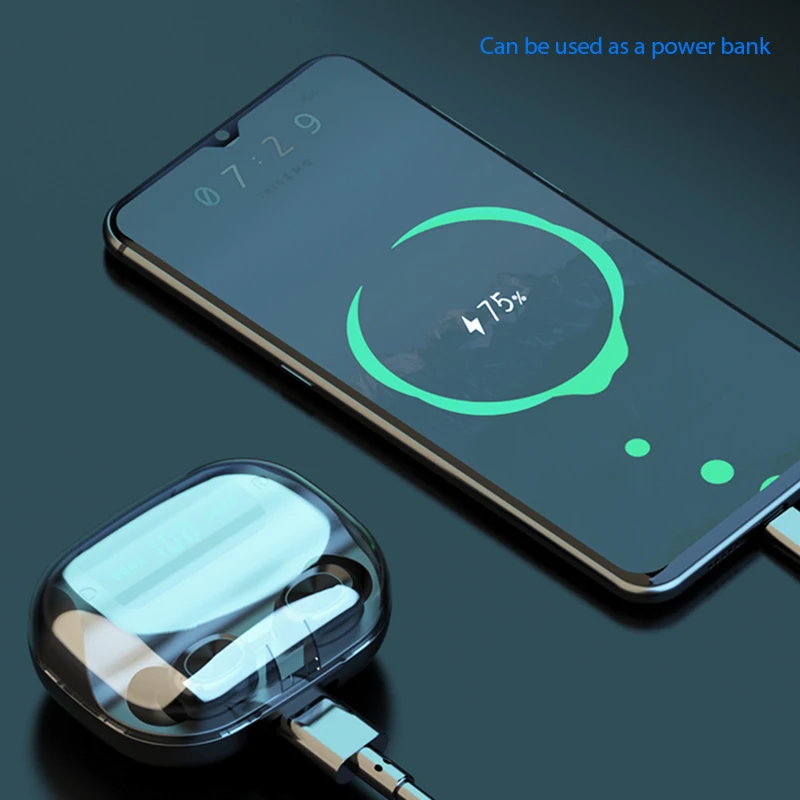 Wireless Earphone 2020 New Bluetooth 9D HIFI Sport Headset LED 2200MAH Charging Case For iPhone HUAWEI Wireless Earphones