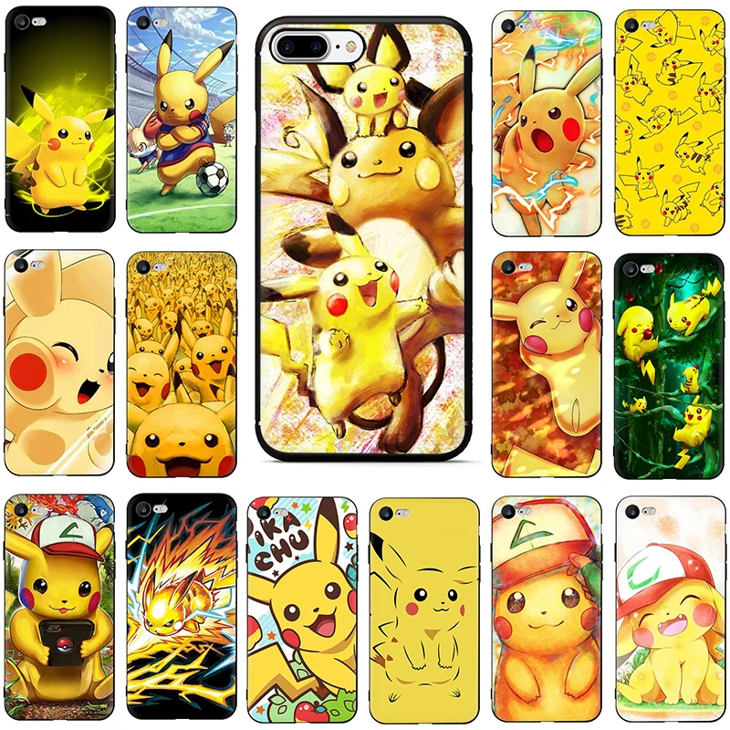 Мягкий силиконовый чехол из ТПУ с изображением Pocket Monsters Pokemons Pikachus для iphone 6 6s 7 8 plus