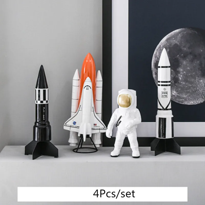 Бежево-белый Космический человек астронавт Художественная Скульптура креативная статуя космонавта образец моды дом полимерное украшение для дома аксессуары - Цвет: Бежево-белый
