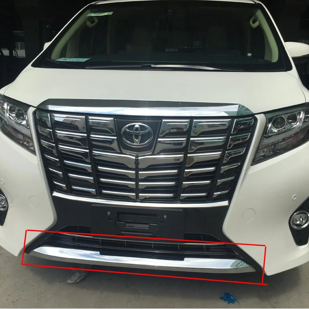 Car Accessories Parts For 16 17 Toyota Alphard Abs Chrome Front Bumper Trim Strip Chromium Styling Aliexpress