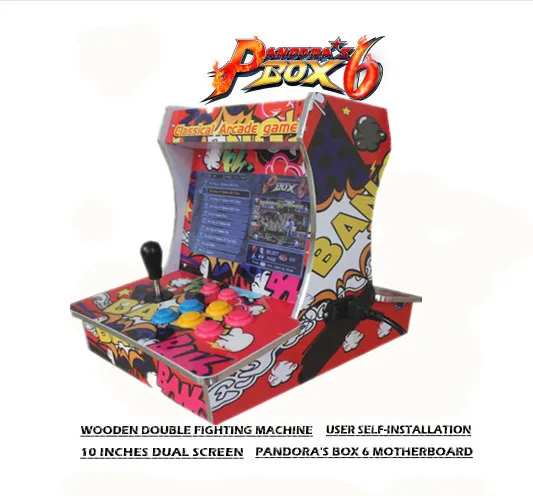 

2 Player 10.4 inch Retro Mini bartop Arcade Machine Pandora box 6 upgrade box 9 game board Classic 1500 in 1 Video game Raspber