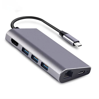 

USB HUB C HUB HDMI Adapter 8 in 1 USB C to USB 3.0 Dock for MacBook Pro Accessories USB-C Type C 3.0 Splitter USB C HUB
