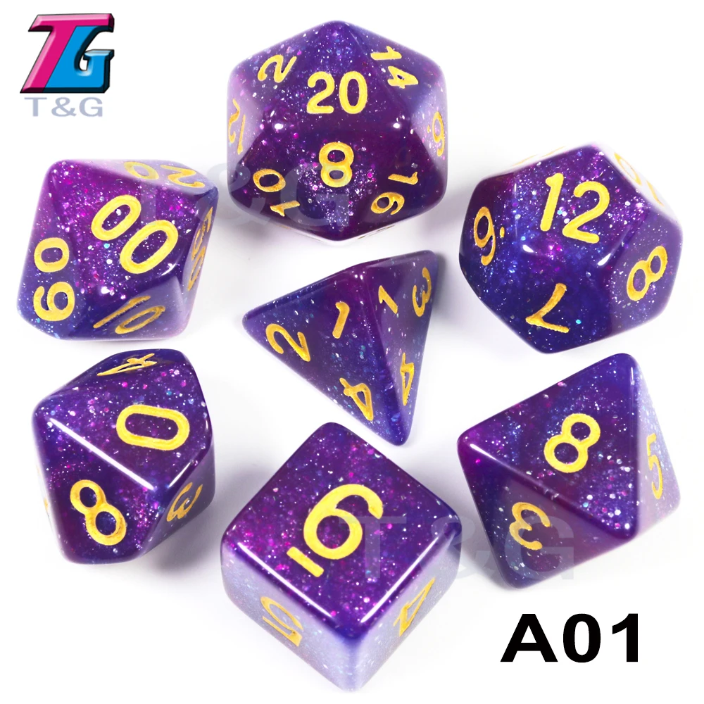 2019 супер Вселенной Galaxy игральные кости DND комплект D4-D20 для Подземелья и Драконы RPG лучшие подарки