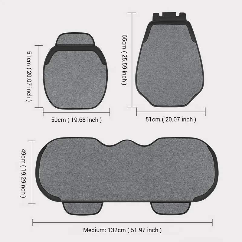 Breathable Flax Car Seat Cover Set for Universal Vehicles