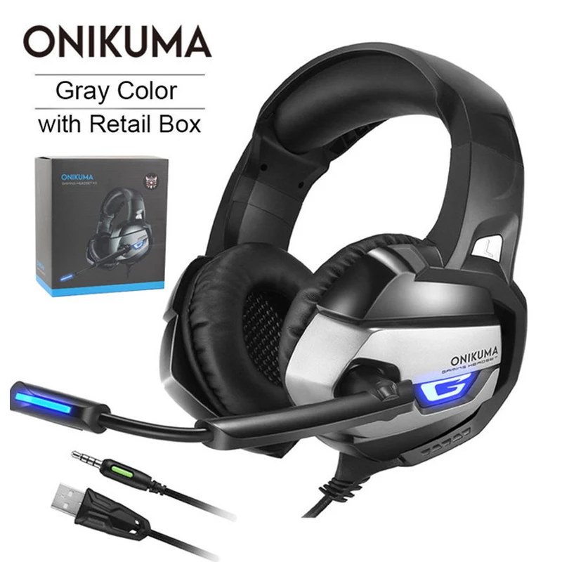 ONIKUMA K5 Игровые наушники 3 5 мм глубокие басы гарнитура с микрофоном для Xbox One PS4