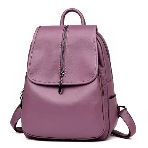 Purple Backpack Lanzhixin женские рюкзаки, винтажные рюкзаки из водной кожи для девочек-подростков, рюкзаки для путешествий, школьные сумки, сумки через плечо, 1082 - Цвет: Purple Backpack