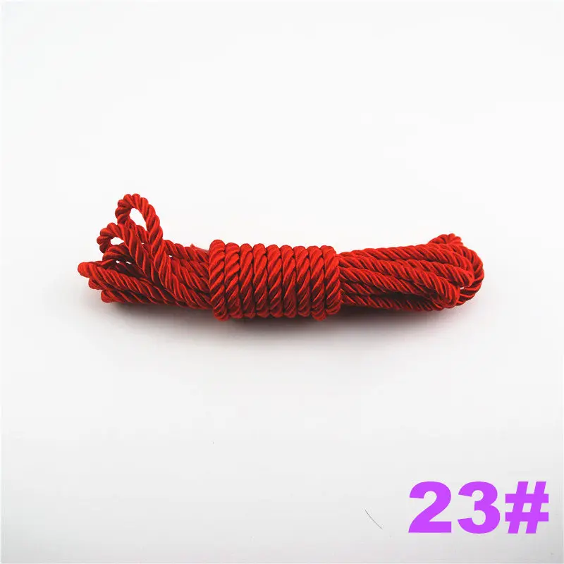 23 DIY Cord Jewelry findings 5 мм сплошной цвет 3 плетеный шнур нить декоративная скрученная атласная полиэфирная нить 10 м/шт. DS220 - Цвет: 23