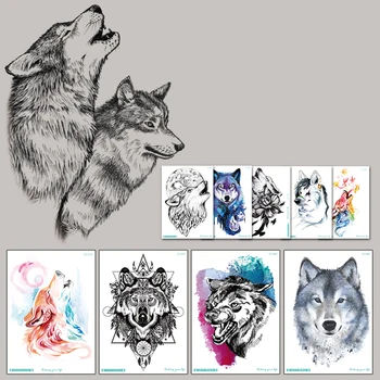 

1 Pc Temporary Tattoos Cheetah Wolf For Men Arm Fake Tattoo Body Art Sleev Watercolor Waterproof Cheap Stuf Transfer Sticker