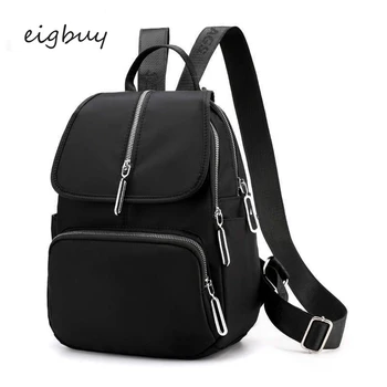 

Ladies Laptop Backpack Fashion Brand Zipper Solid Nylon Black Fashionable School Bags For Teenage Girls Mochila Bookbags