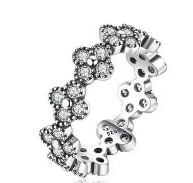 925 Sterling Silver Headband Ring Two Hearts and Valentine's Day Love Jewelry Ring - Main Stone Color: 8