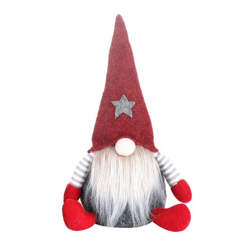 Плюшевая кукла Санта-гном, рождественское настольное украшение, Рождественское украшение для дома, бара, магазина, Рождественская Статуэтка скандинавского эльфа, подарок на праздник - Цвет: 28x15cm