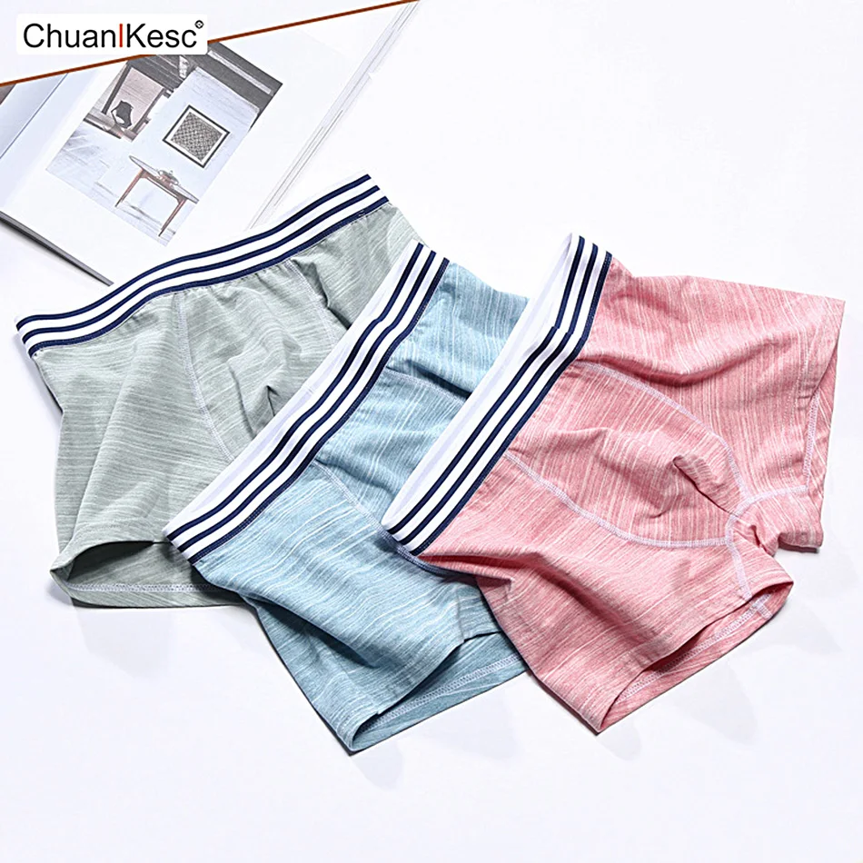 

Men's Cotton Boxer Pants Color Printed Striped Boxer Pants Big U-Bag Loose Comfortable Underwear Sports Underpants