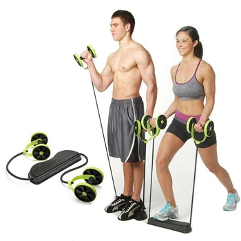 

Multi-functional Pulling Rope Double-wheeled Abdominal Trainer Full Body Training Abs Exercise Resistance Workout Gym